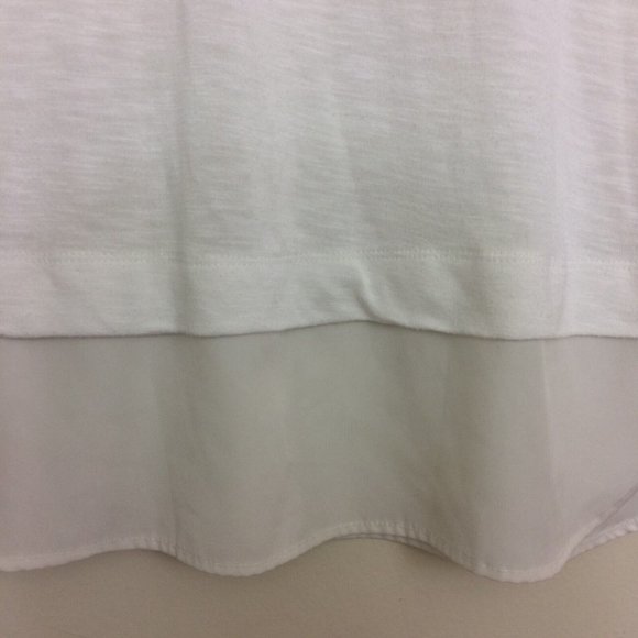 J. Crew Womens Knit Top Long Sleeve Popover White Soft Satin Ivory Hem Blouse XS - Picture 3 of 8